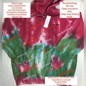 PRICE FIRM! FINAL MARKDOWN! Exclusive UO iets frans Tie Dye Hoodie M BNWT